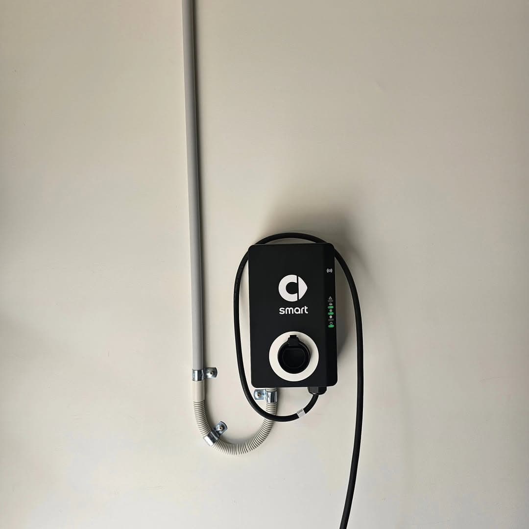 Smart EV charger compact installation in Brisbane