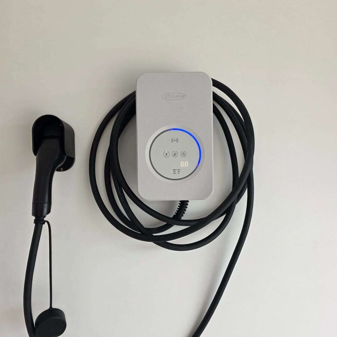 Fronius EV charger with coiled Type 2 cable