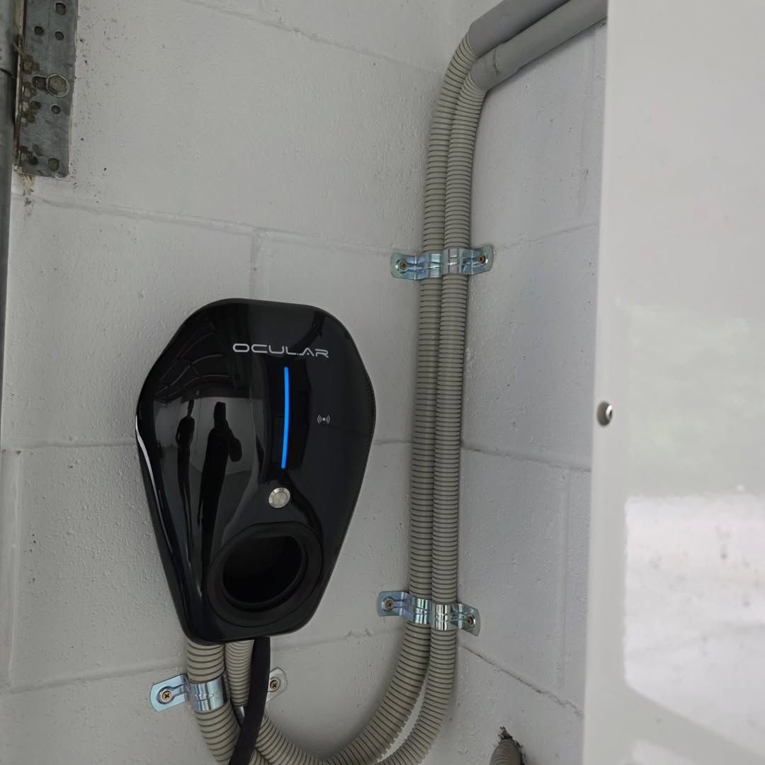 Ocular EV charger with conduit wiring — Brisbane installation